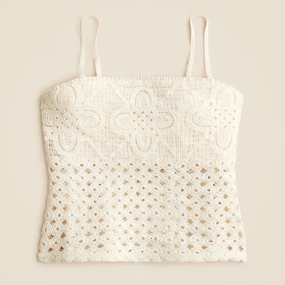 J. Crew Cream Crochet Crop Top